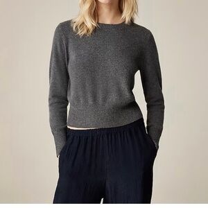 J. Crew Charcoal Crew cropped Neck Sweater NWT